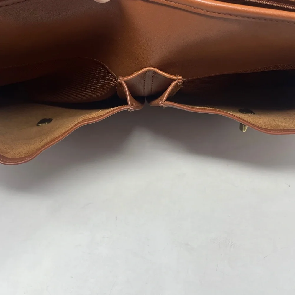 Vintage Coach Dowel British Tan Leather Laptop Briefcase #5297🖤